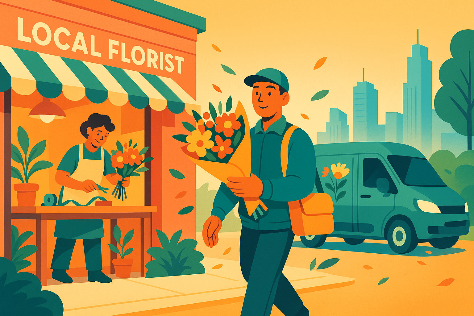Local florist crafts & delivers