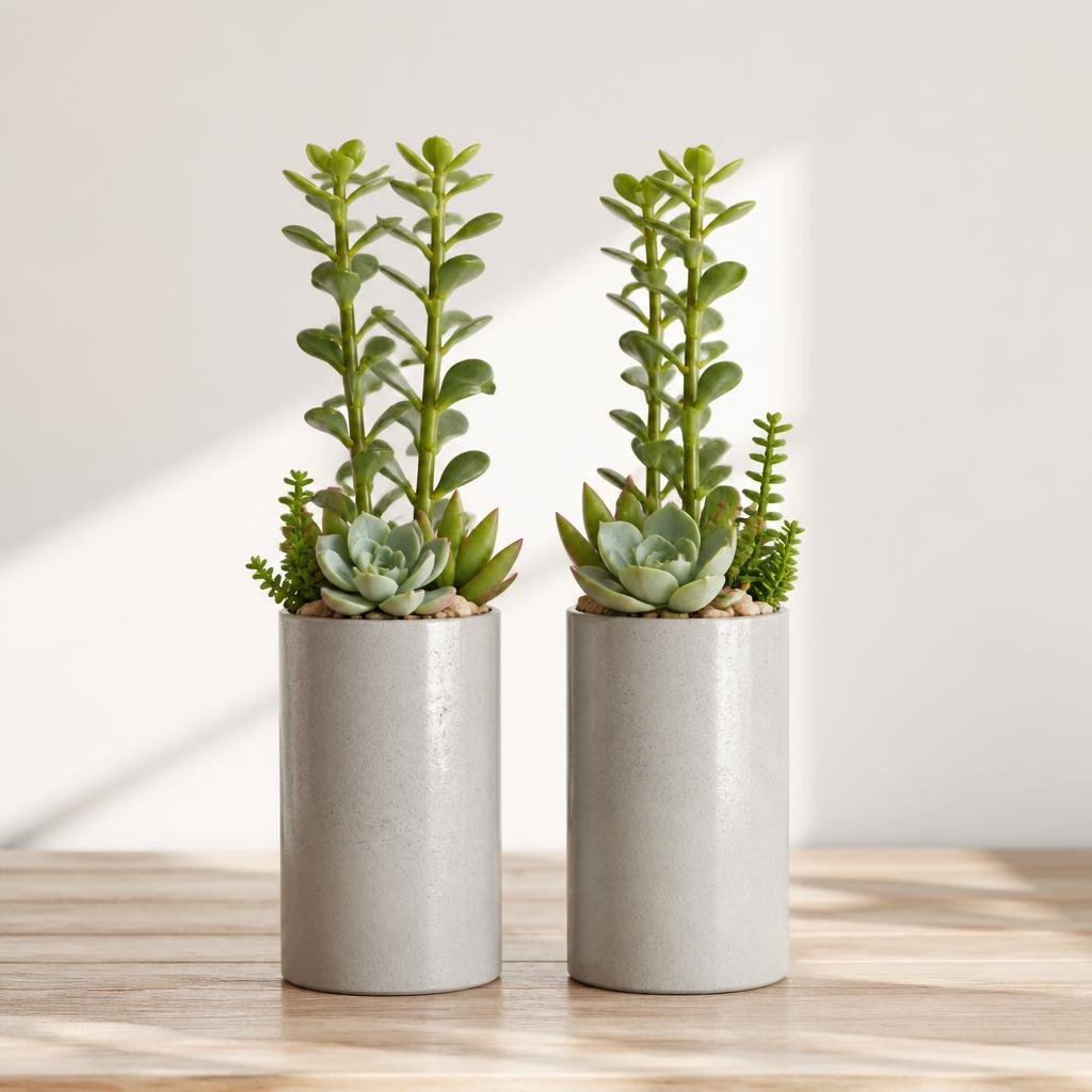 Concrete Mini Pot Duo