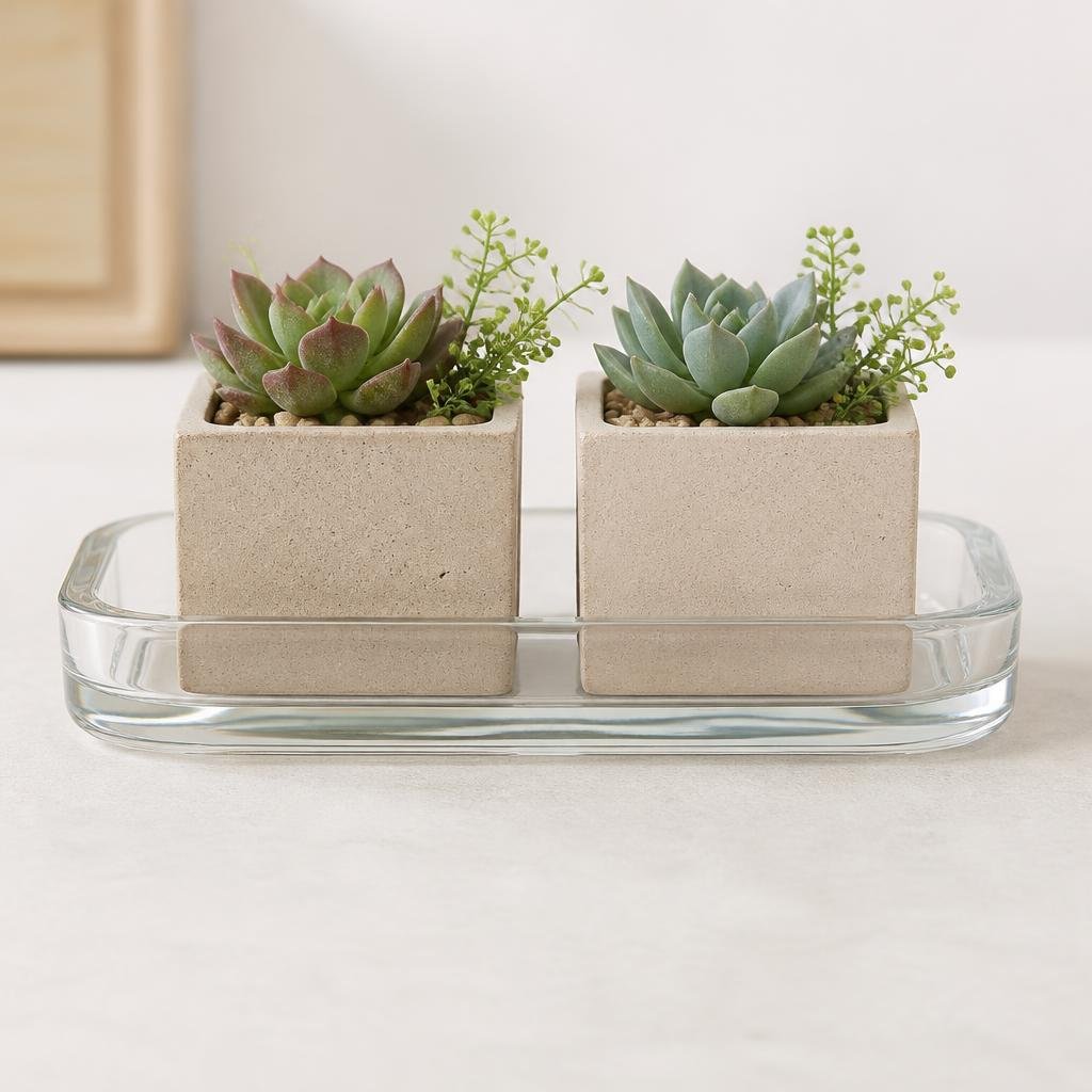 Concrete Mini Pot Duo