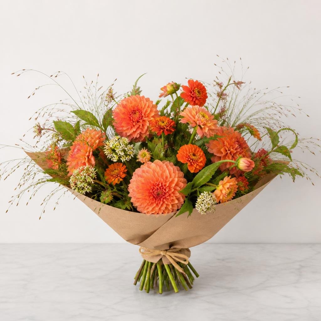 Coral Dahlia Garden Wrap 7PQ