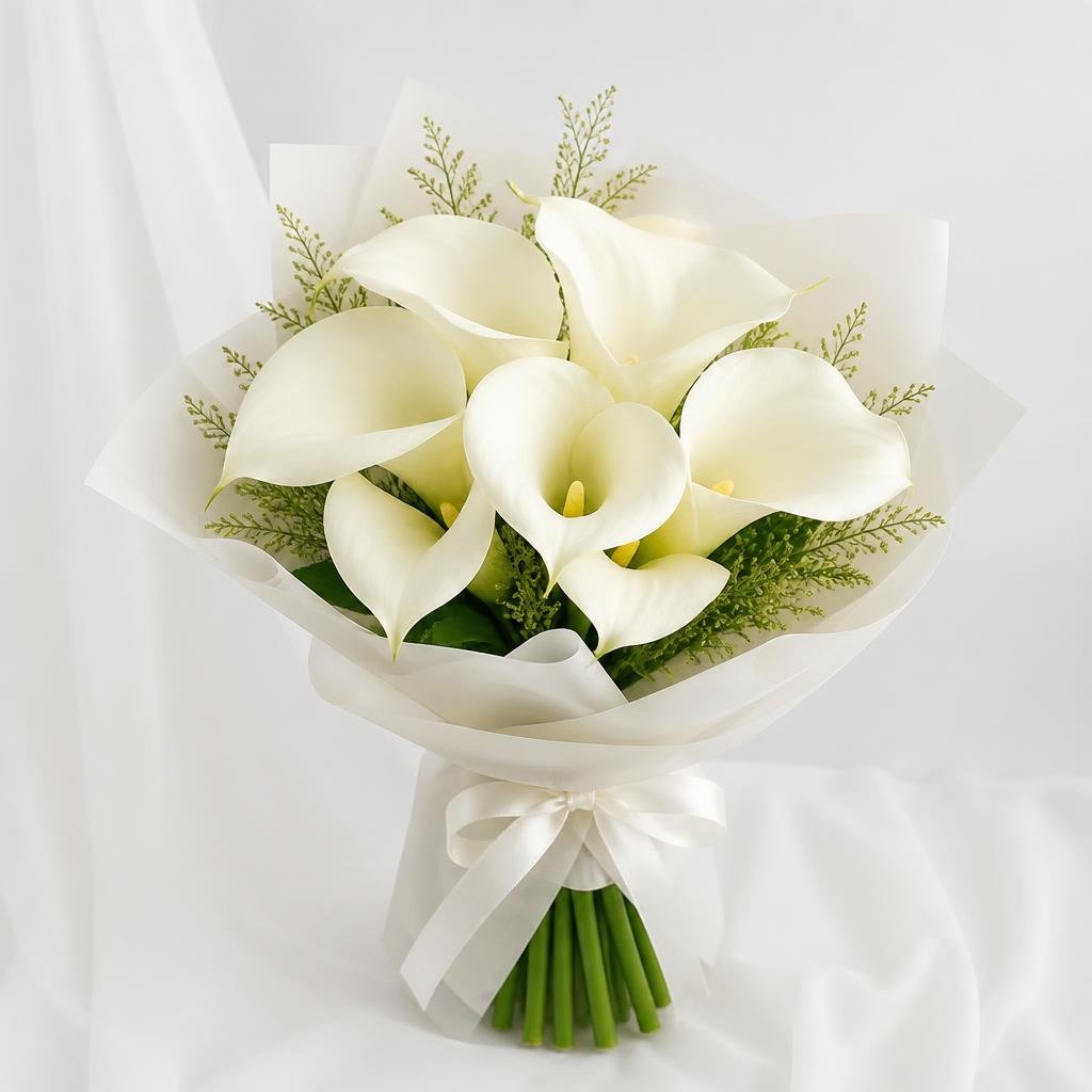 Ivory Calla Lily Stem Set X6Q