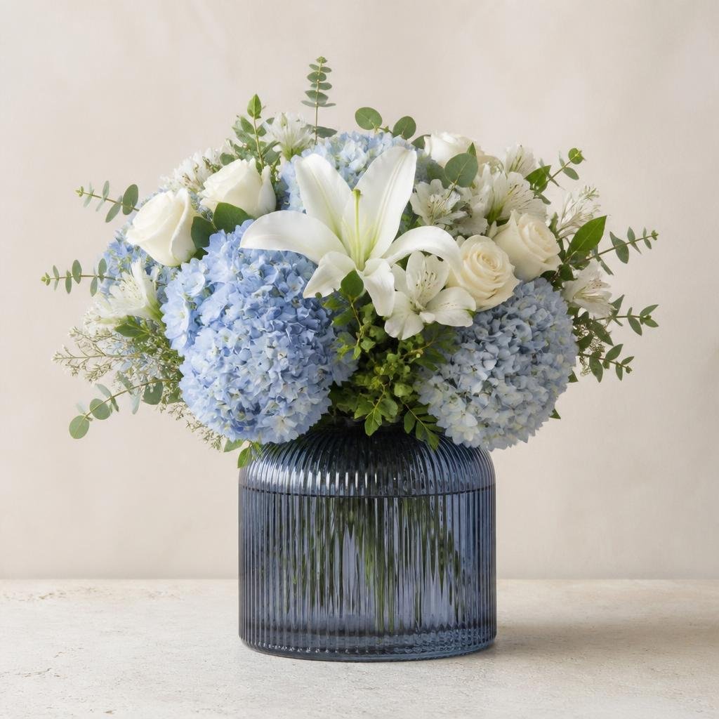 Ribbed Smoke Glass Vase