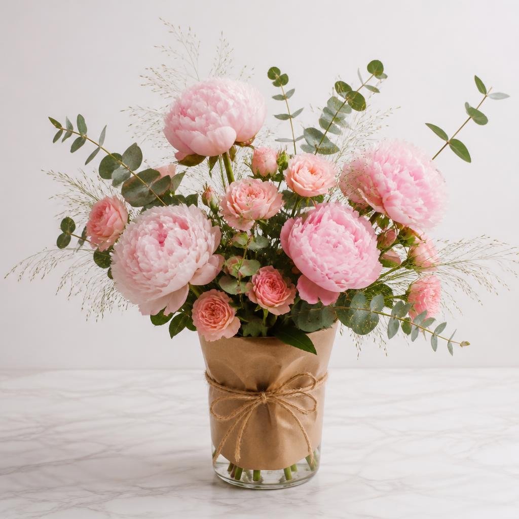 Soft Blush Peony Arrangement