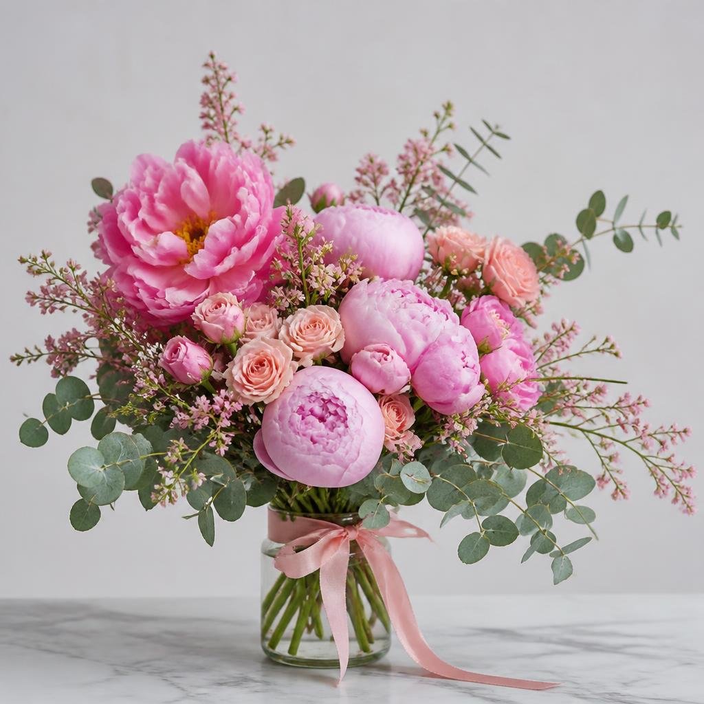 Soft Blush Peony Arrangement