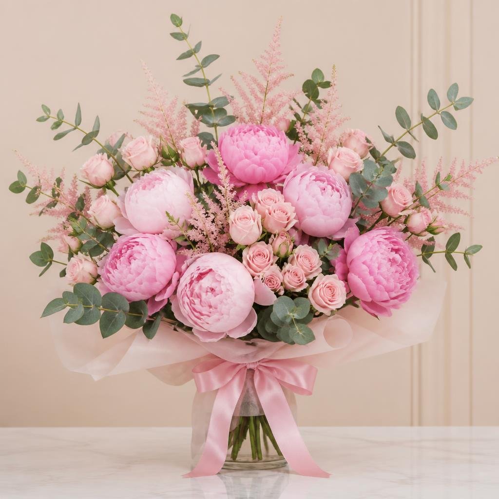 Soft Blush Peony Arrangement