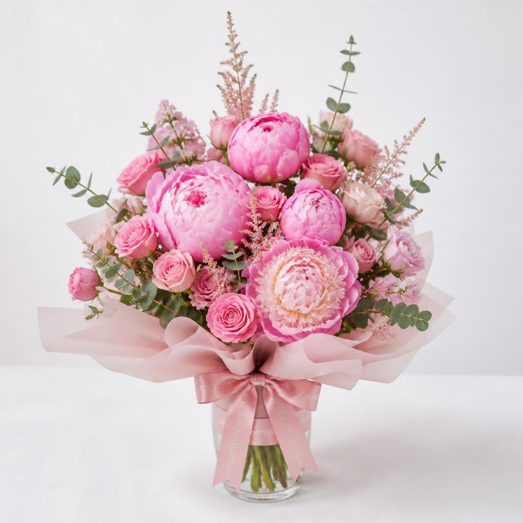 Soft Blush Peony Arrangement