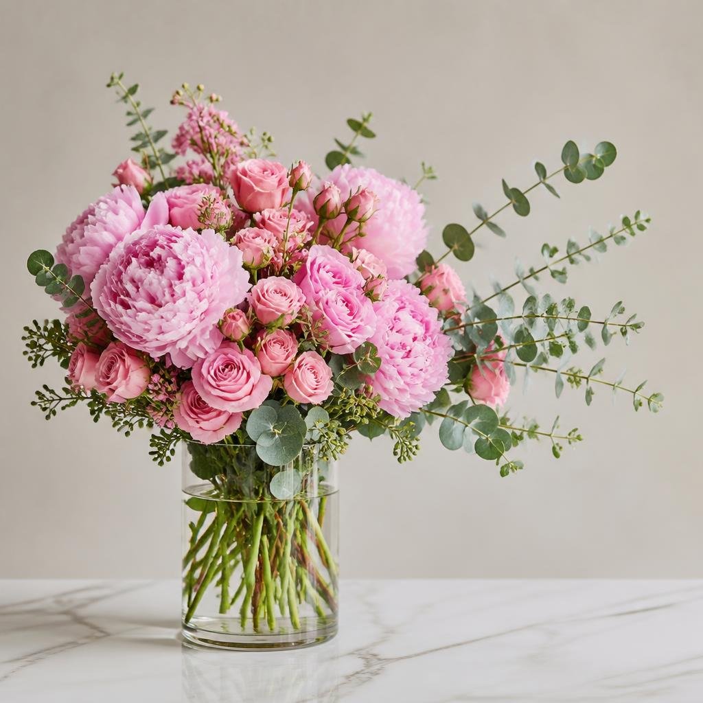 Soft Blush Peony Arrangement